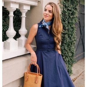 Gal Meets Glam Rose Poplin Dress (Blue size 20)